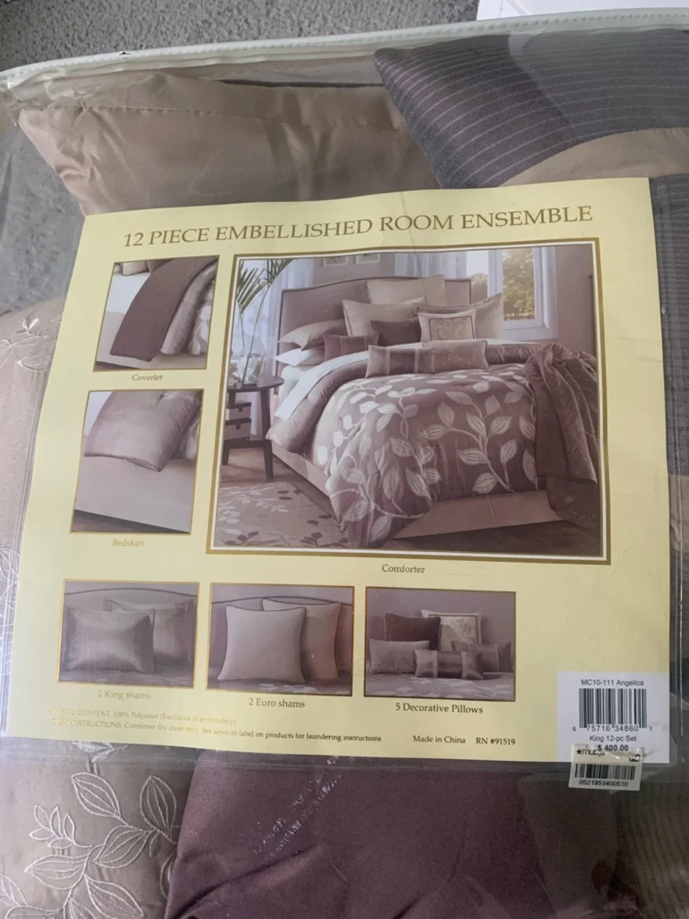 Angelica 12-Piece Embellished Bedding Ensemble comforter set